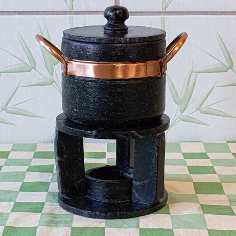 Conjunto Fondue Completo em Pedra Sabão – Bigorna Cutelaria