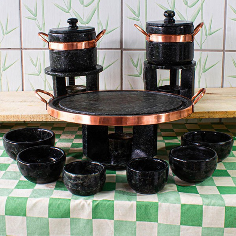 Conjunto Fondue Completo em Pedra Sabão – Bigorna Cutelaria